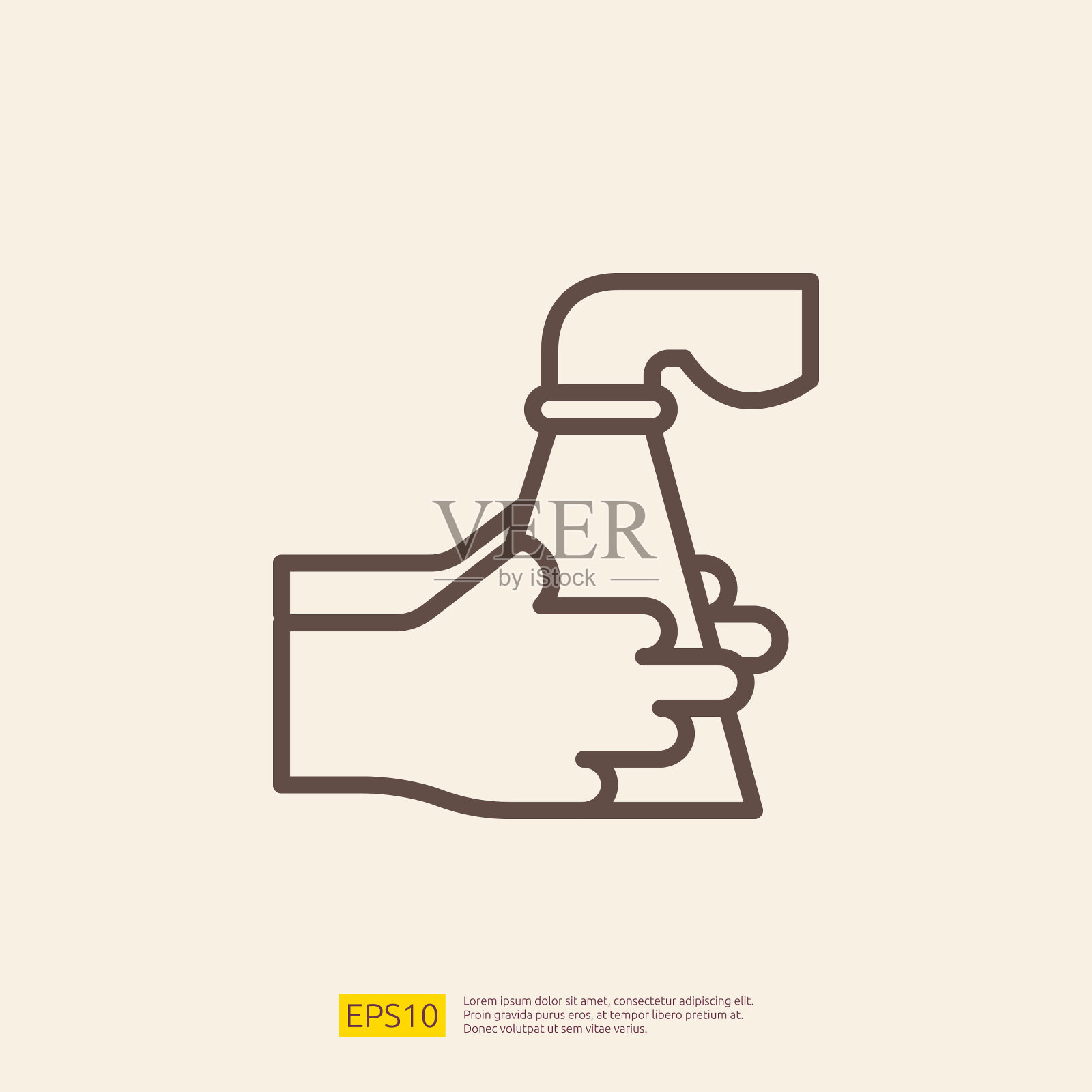 无都洗手洗浴线穆斯林和斋月主题概念图标。矢量图插画图片素材