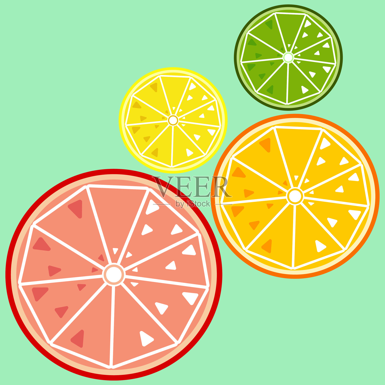 柑橘片柠檬橙插画图片素材