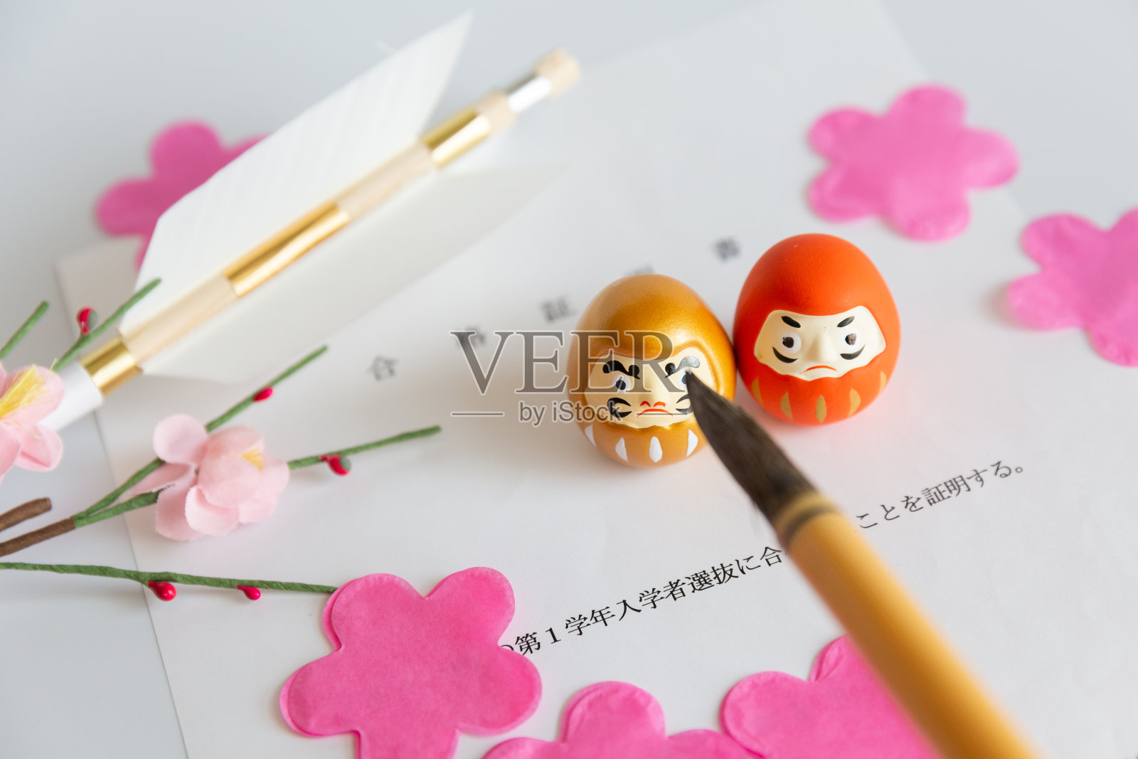 日本高考成功的形象照片摄影图片