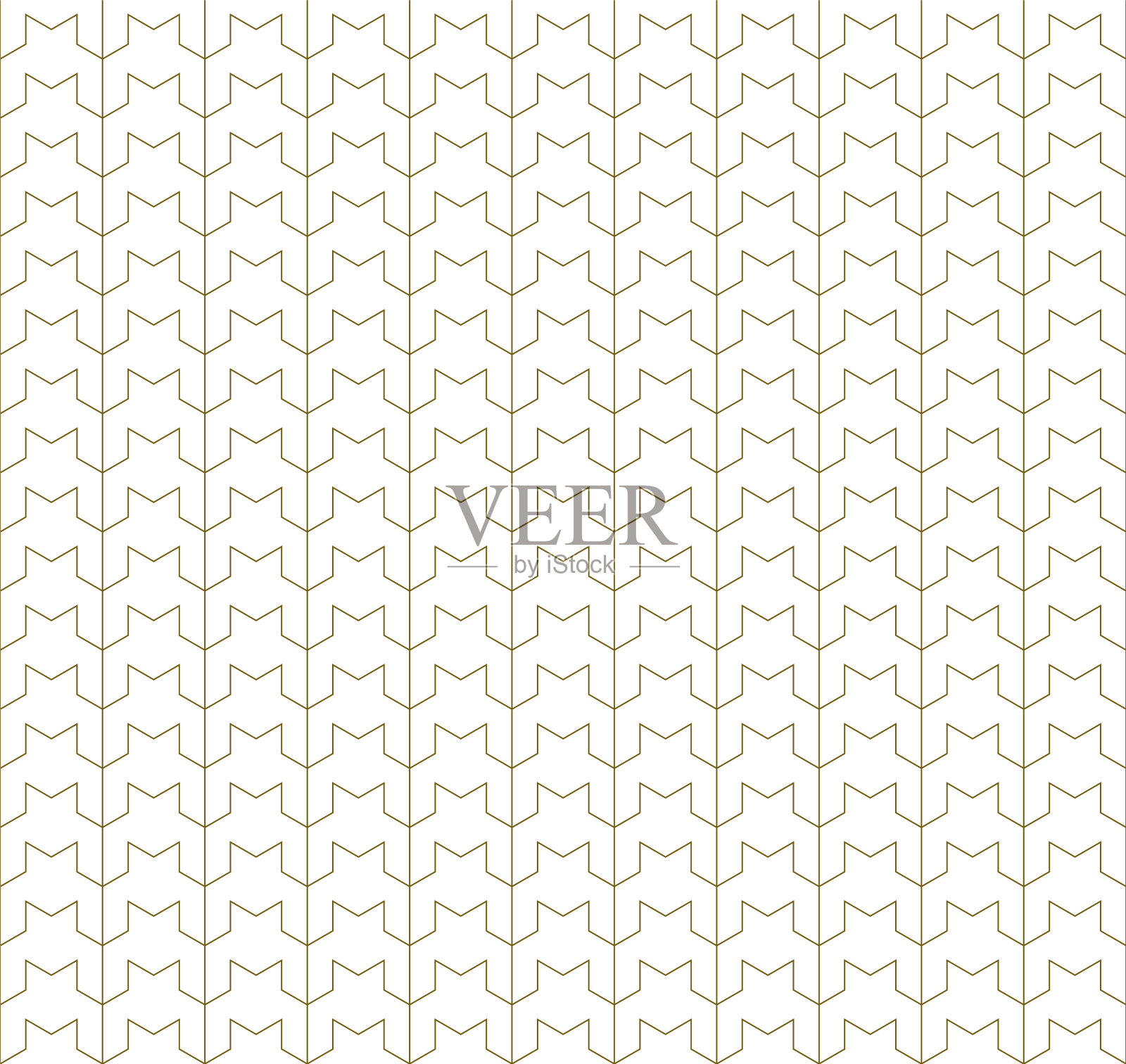 无缝几何图案。白色和棕色。插画图片素材