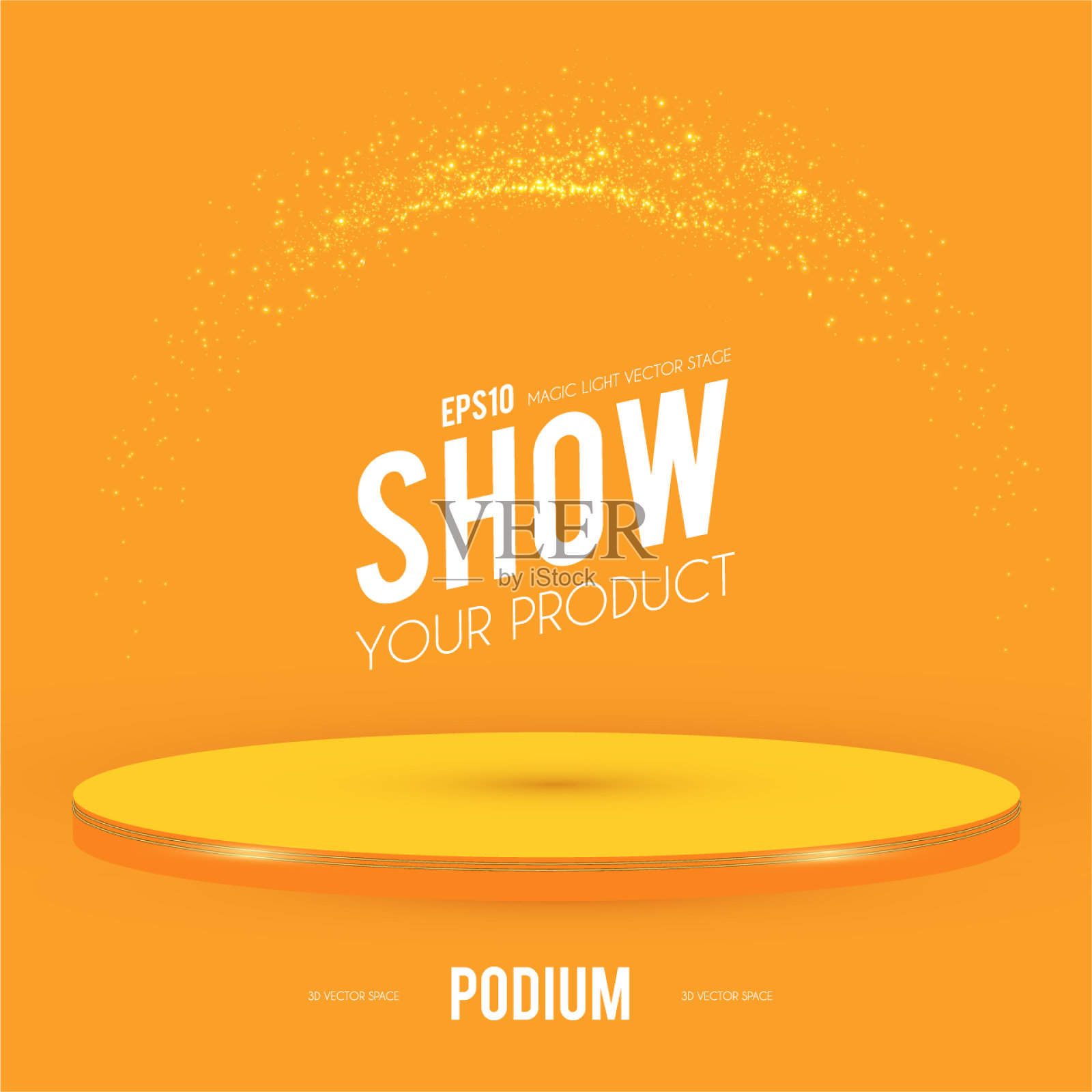 圆形裙台场景基座与3d平台配套插画图片素材