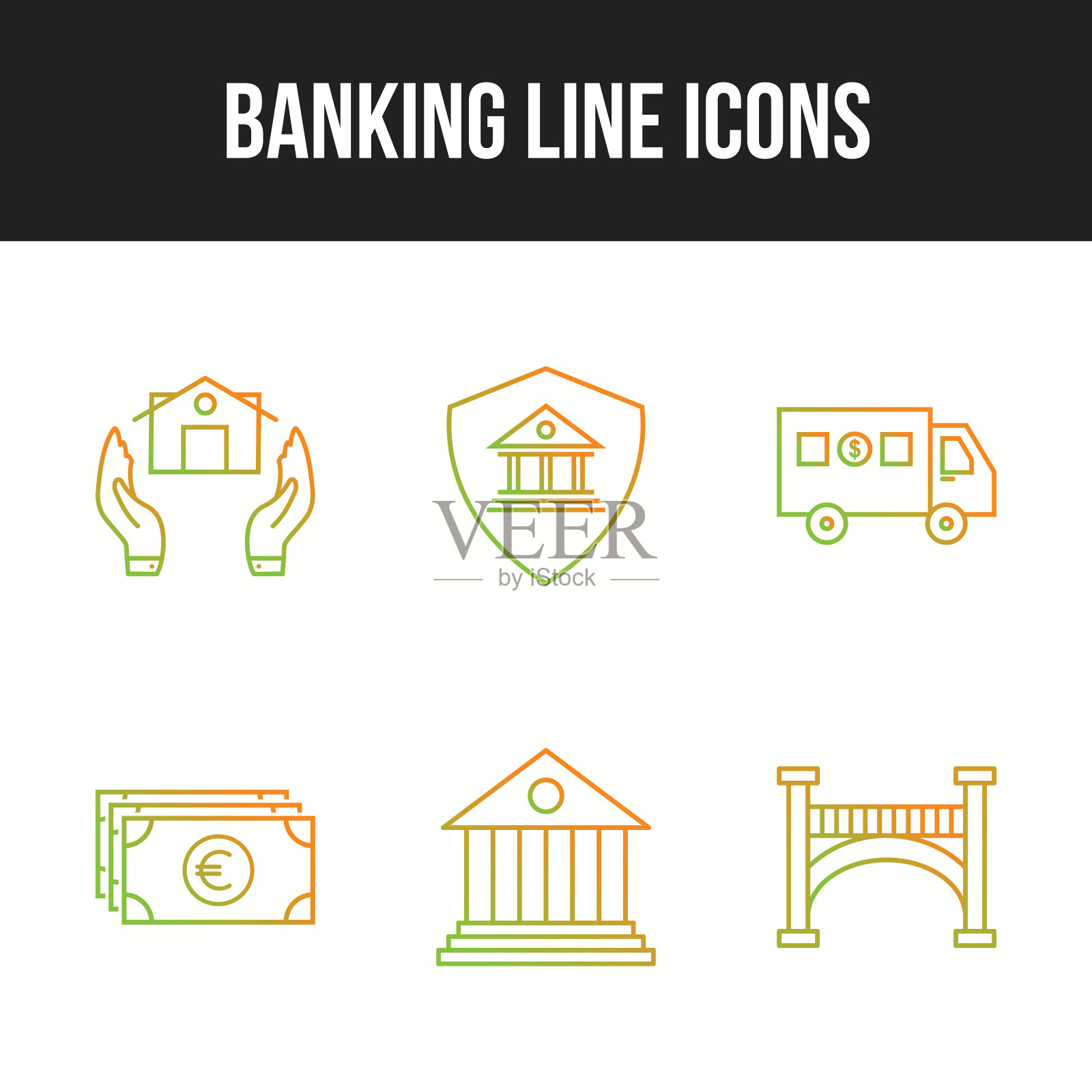 独特的个人和商业银行图标图标素材