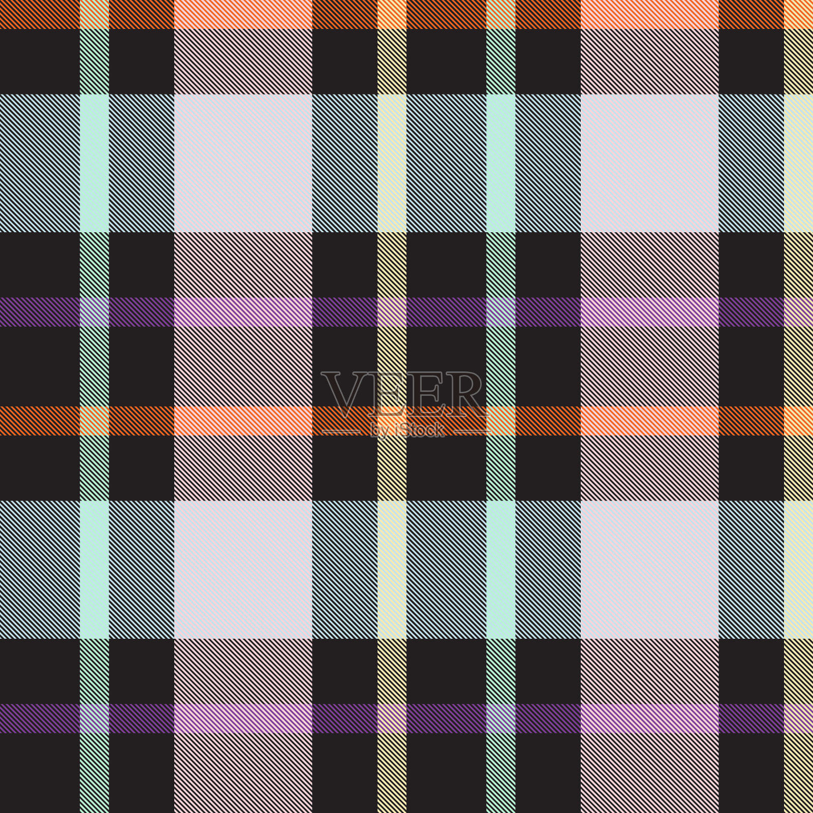 彩虹格子格伦格子纹理无缝插画图片素材