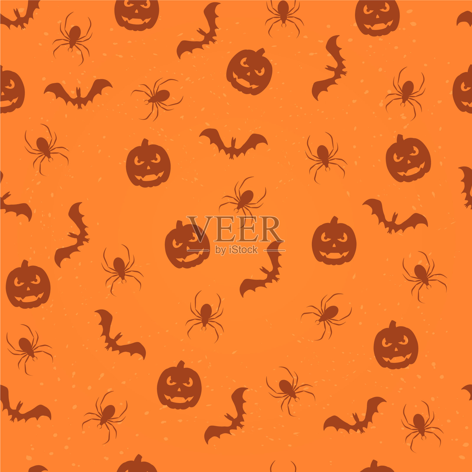 无缝橙色万圣节背景插画图片素材