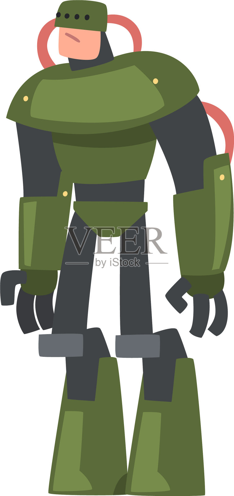 穿着绿色机器人服装的人嘉年华派对还是设计元素图片