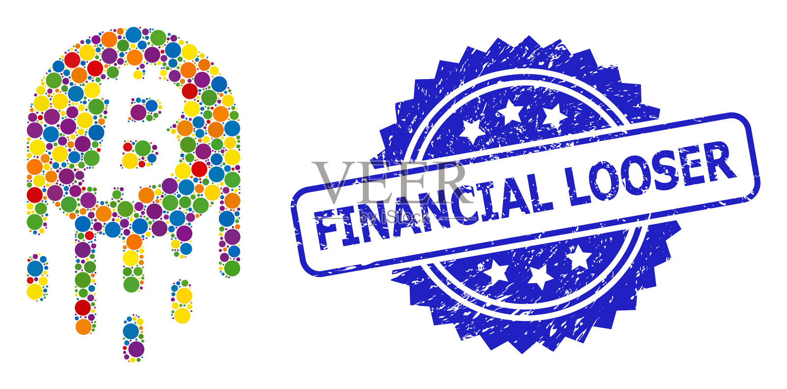 刮刮金融宽松邮票和彩色插画图片素材