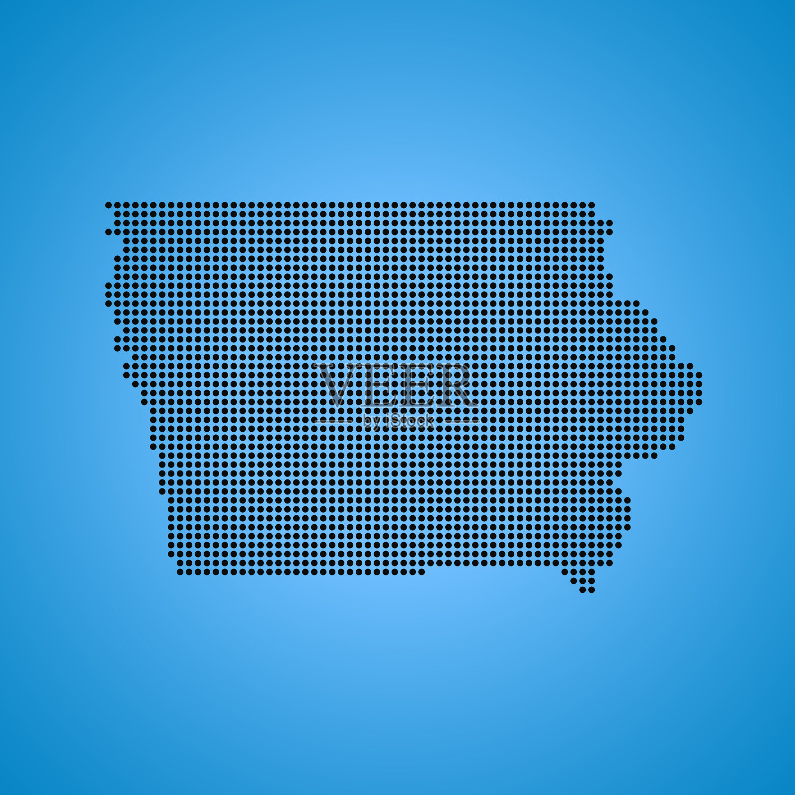 爱荷华州地图插画图片素材