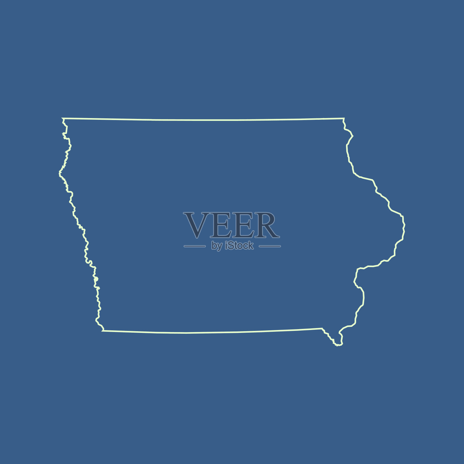 爱荷华州地图插画图片素材