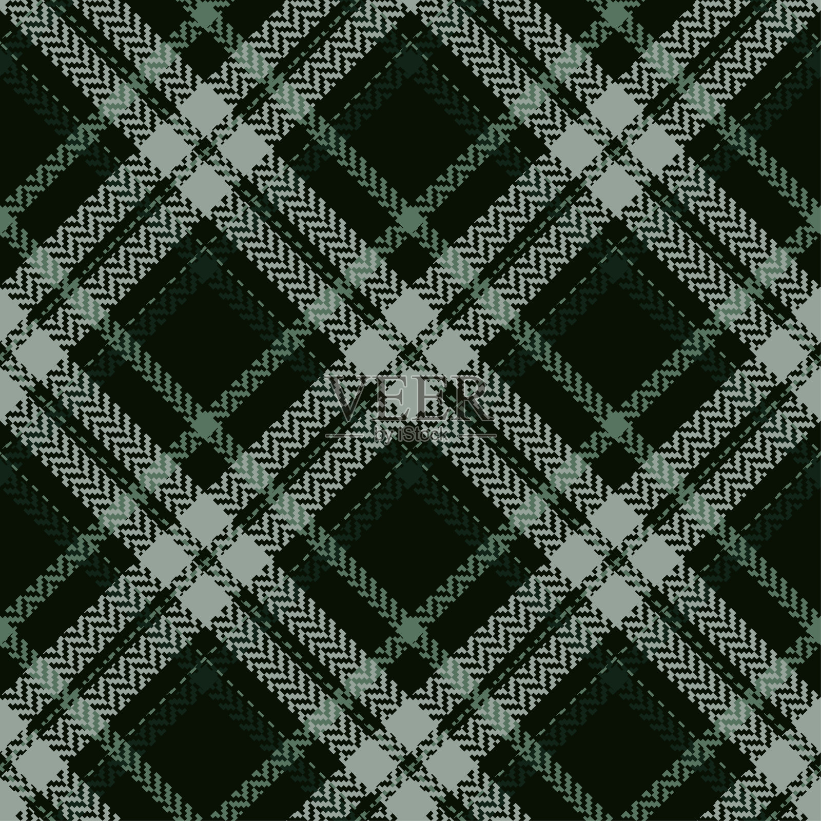 格纹图案矢量背景在绿色。插画图片素材