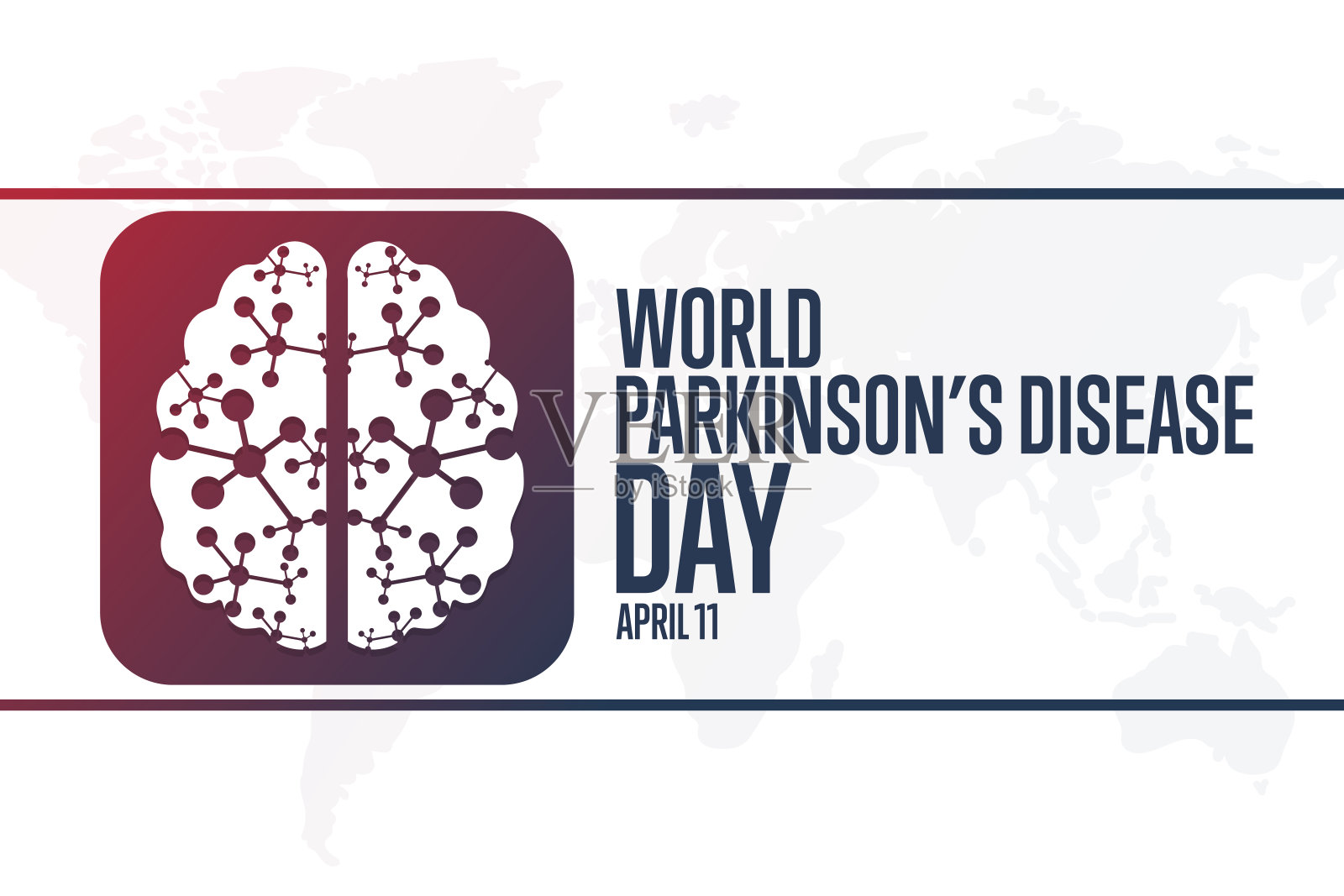 世界疾病日Parkinsonâ。4月11日。节日的概念。模板的背景,旗帜,卡片,海报与文字题词。向量EPS10插图。插画图片素材