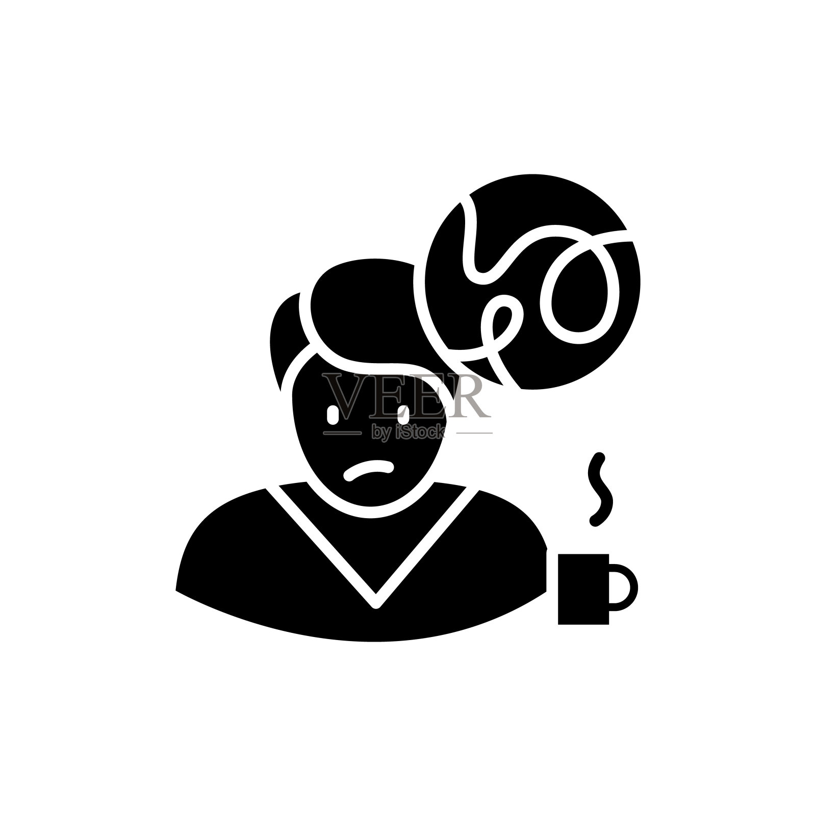 注意力不集中字形图标插画图片素材