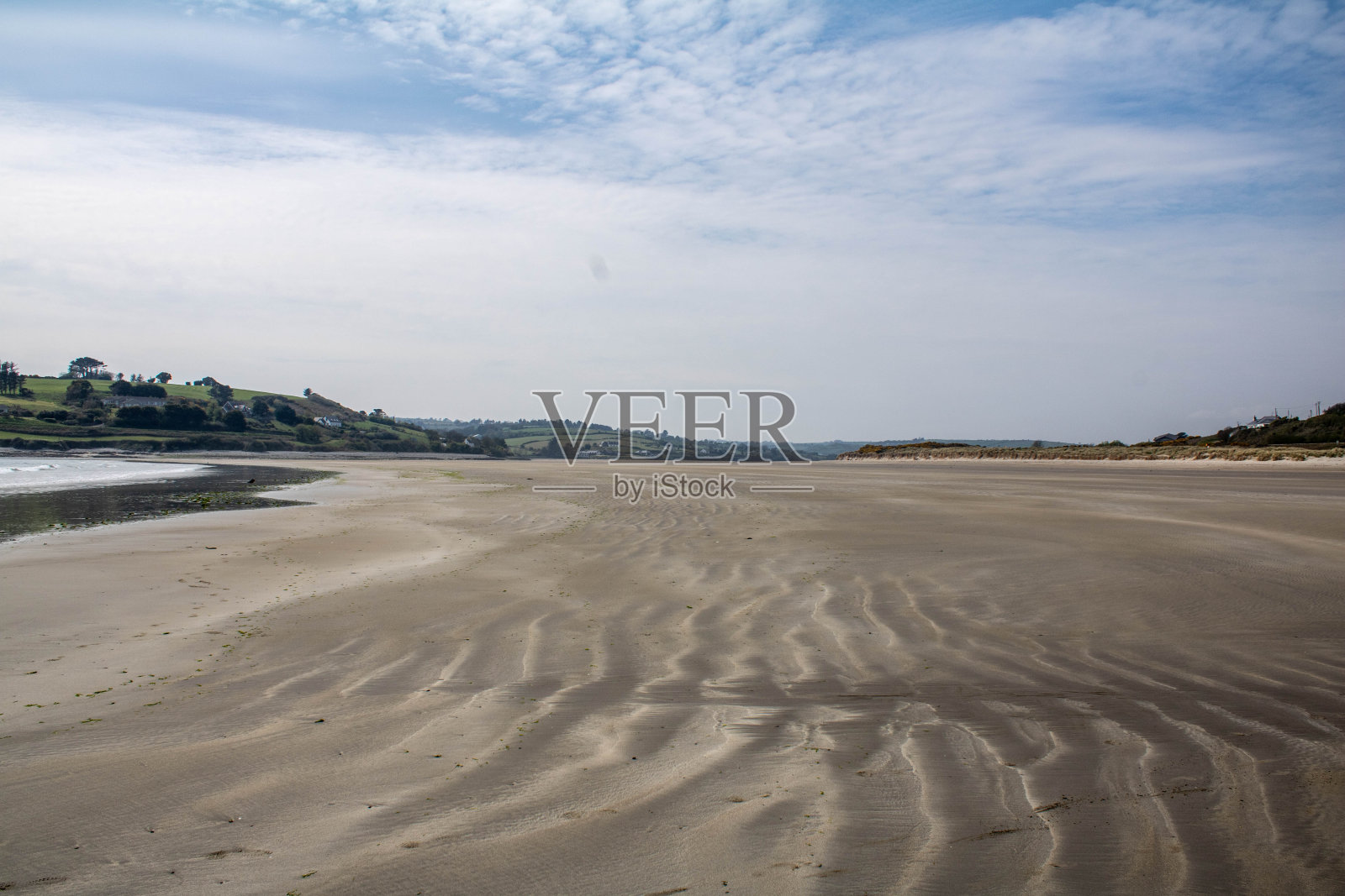 在爱尔兰西科克郡Clonakilty附近的Inchadoney海滩上,海水留下了它的印记照片摄影图片