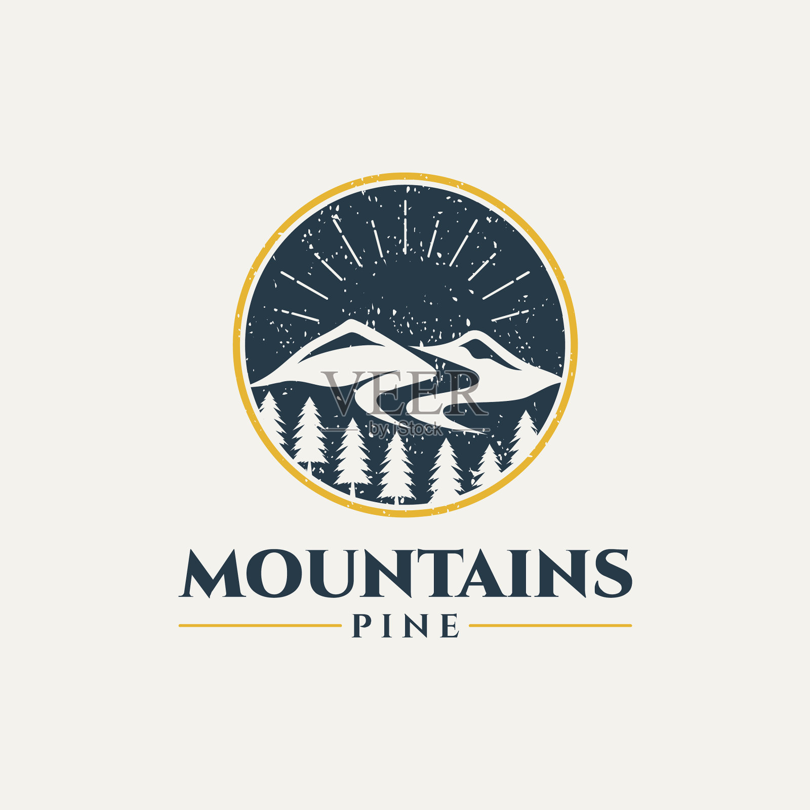 山松景观标志插画图片素材