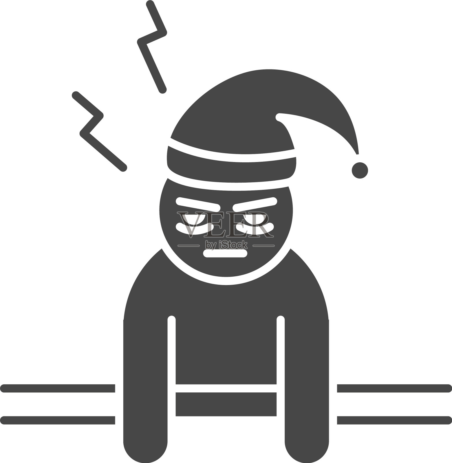 失眠的不眠之夜与帽子剪影图标设计元素图片