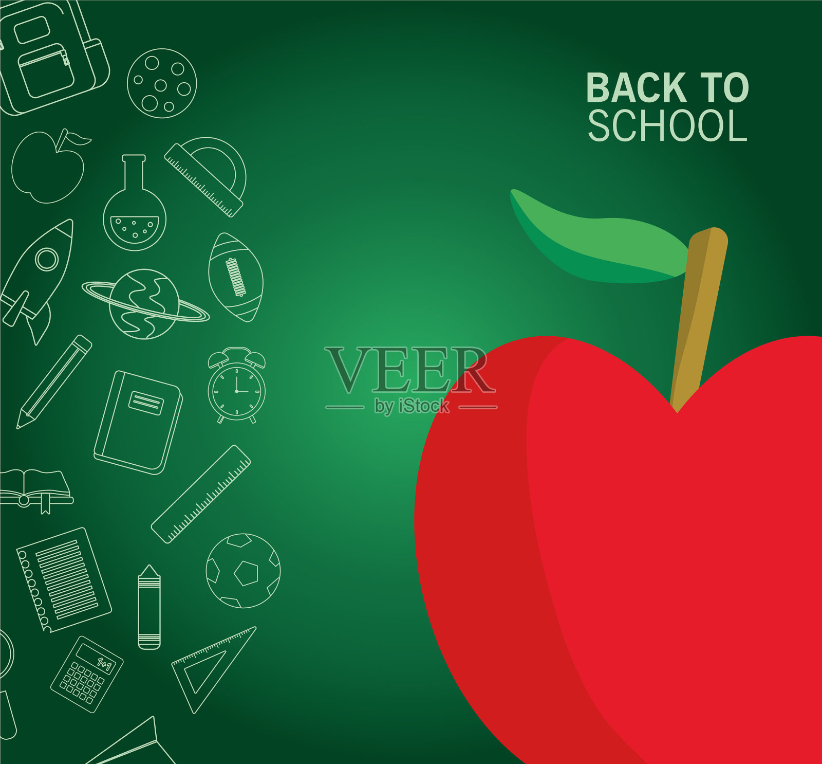 回到学校,用苹果和插画图片素材