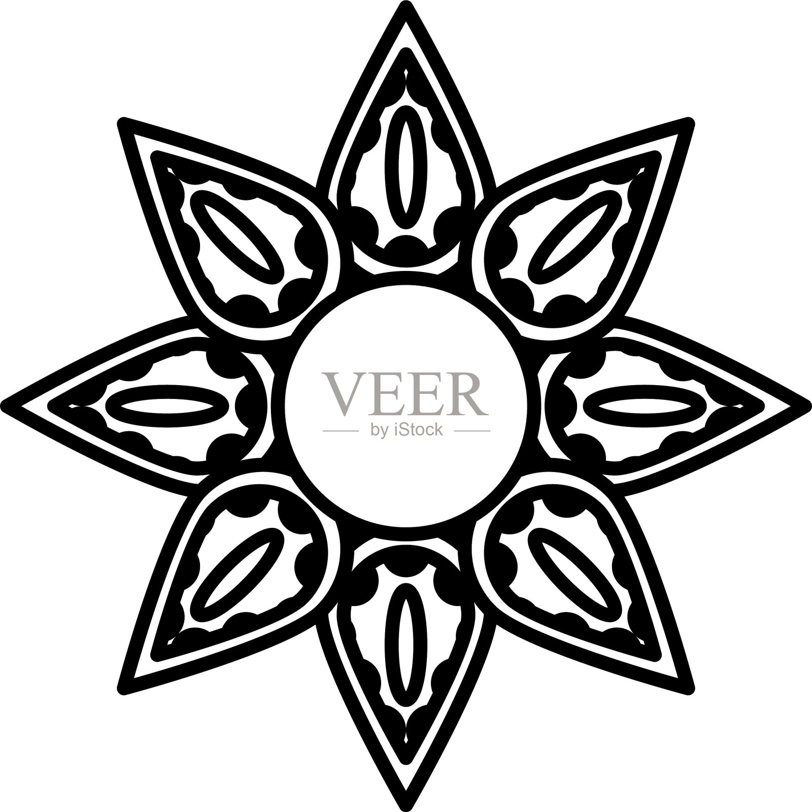 美丽的花卉园林线条风格图标插画图片素材