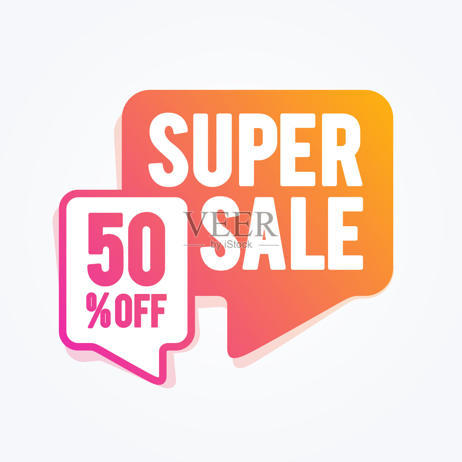 矢量插图超级销售五折演讲泡沫设计模板素材