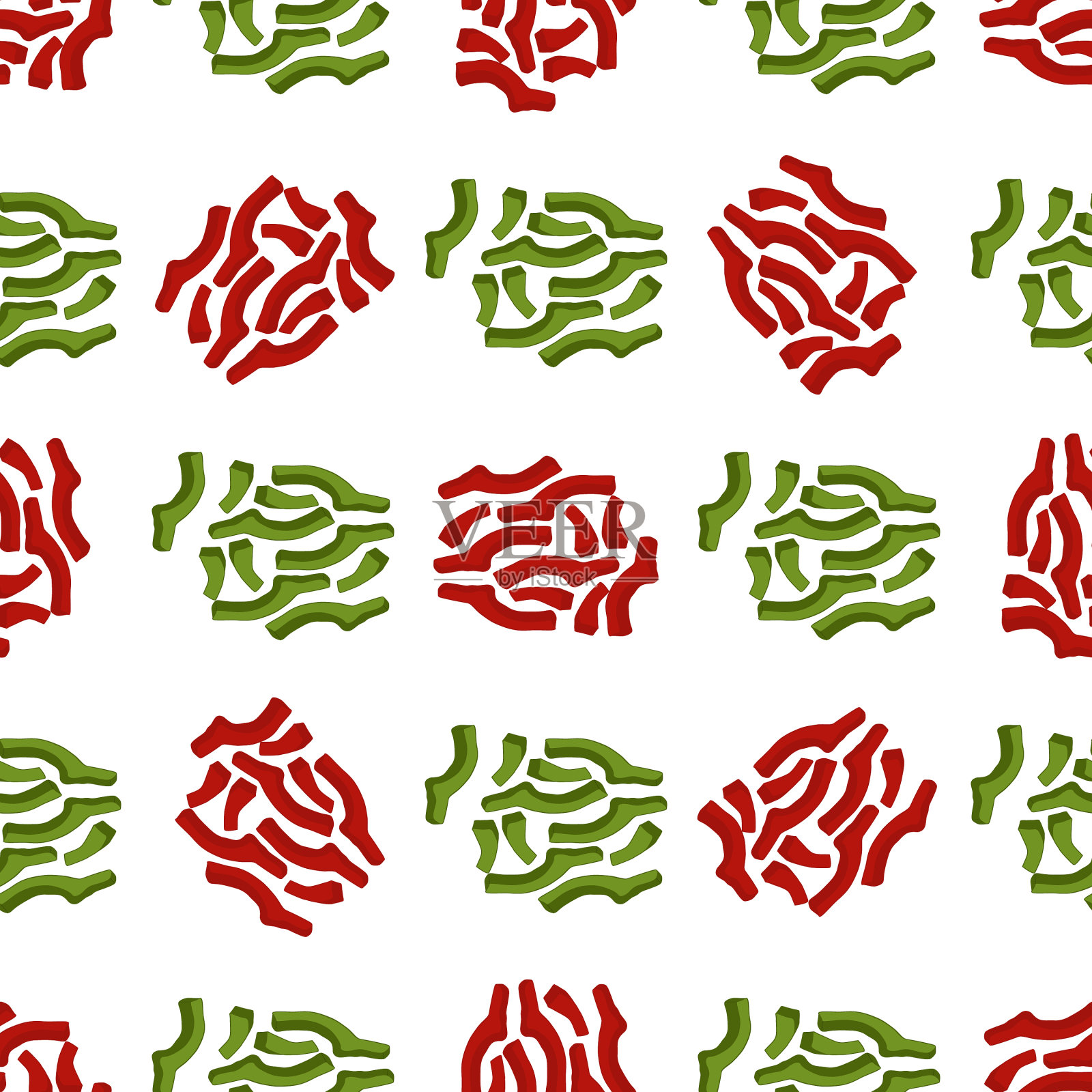 主题上鲜艳的花椒图案插画图片素材