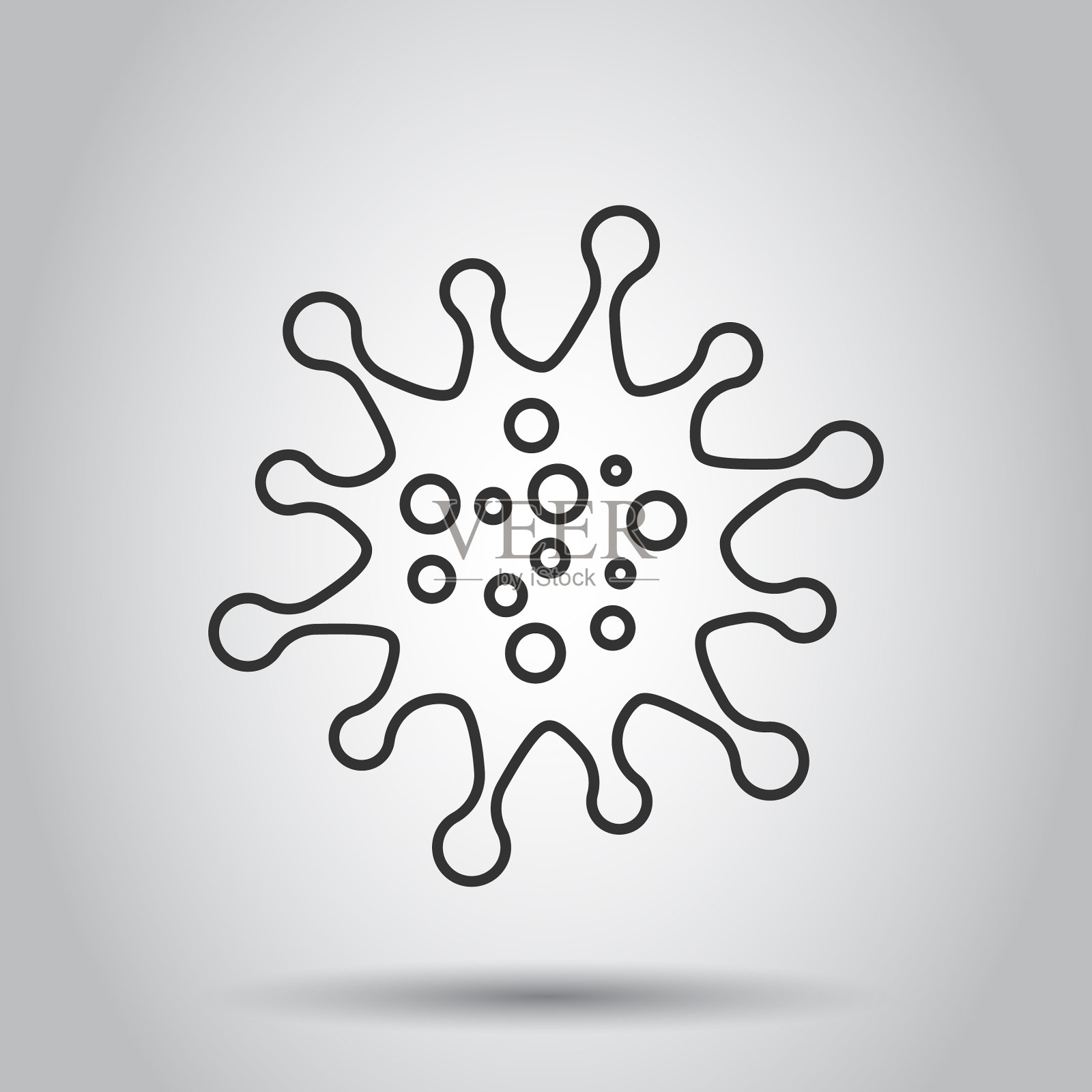 疾病细菌图标在平式过敏上插画图片素材