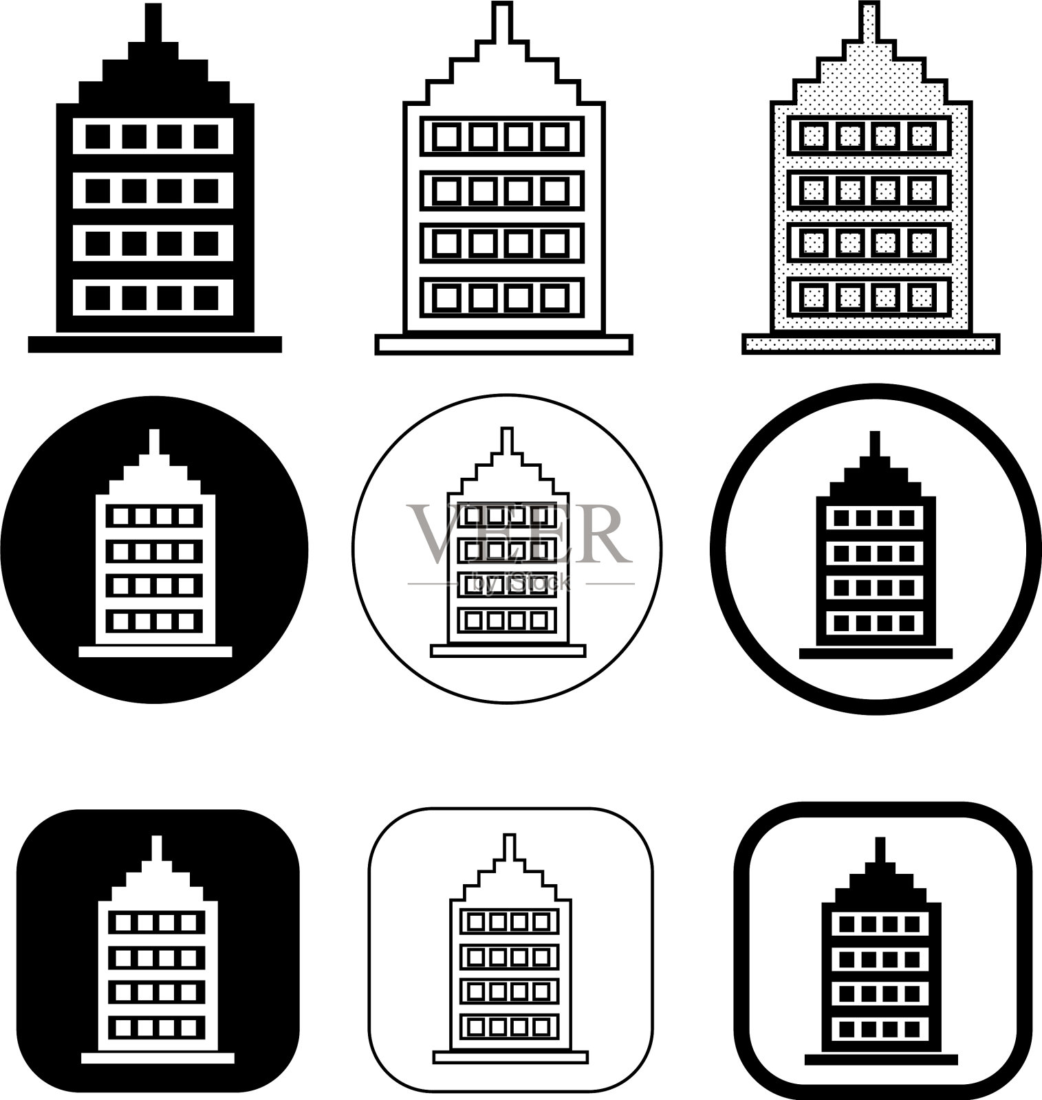 简单的建筑图标标识设计图标素材