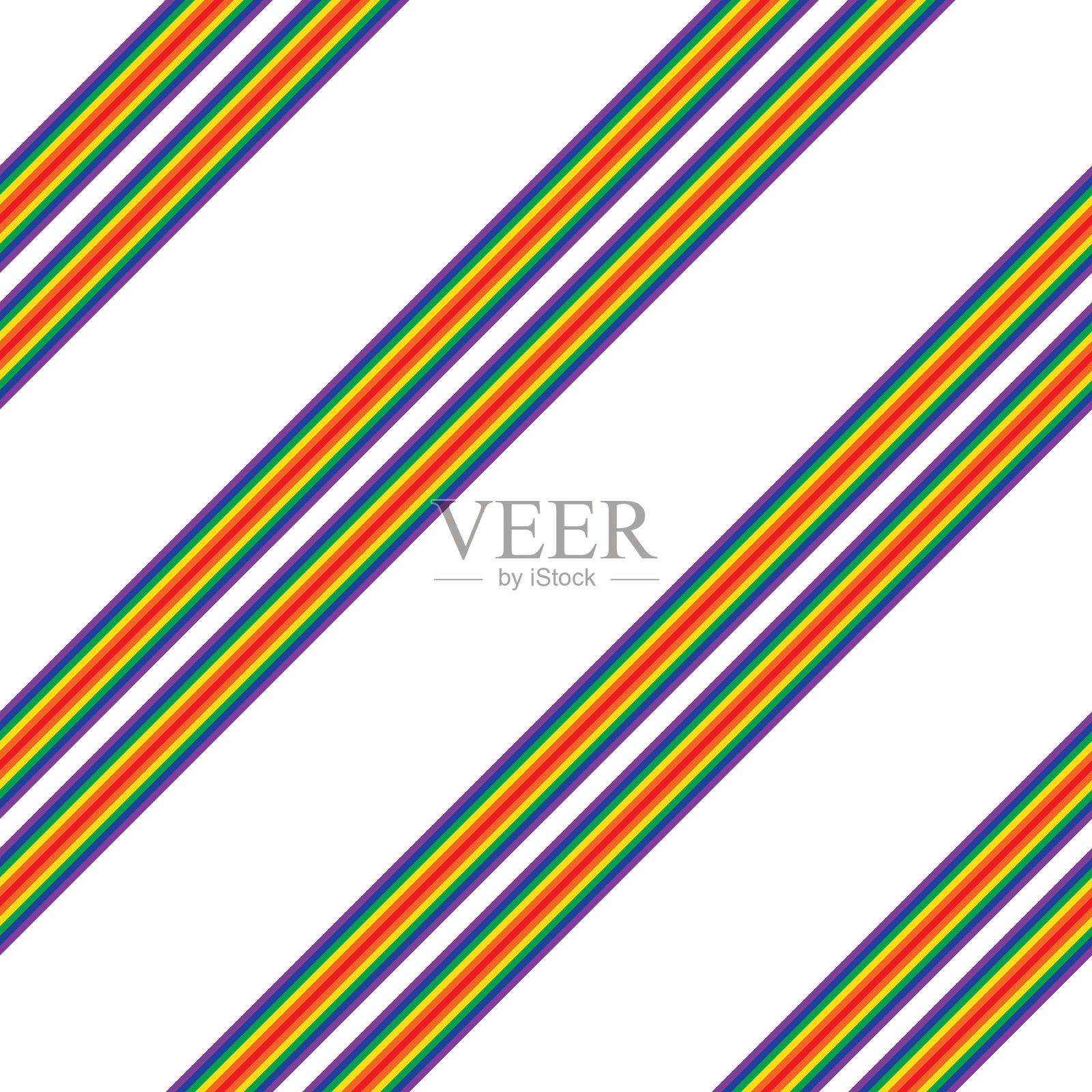 彩虹条纹无缝图案背景中插画图片素材