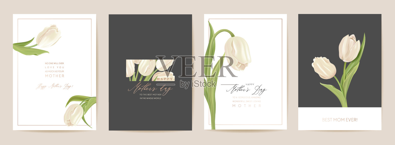母亲节贺卡。春天花矢量插图。欢迎现实郁金香花模板,现代花背景,妈妈和孩子明信片,现代夏季派对设计,母亲的封面设计模板素材