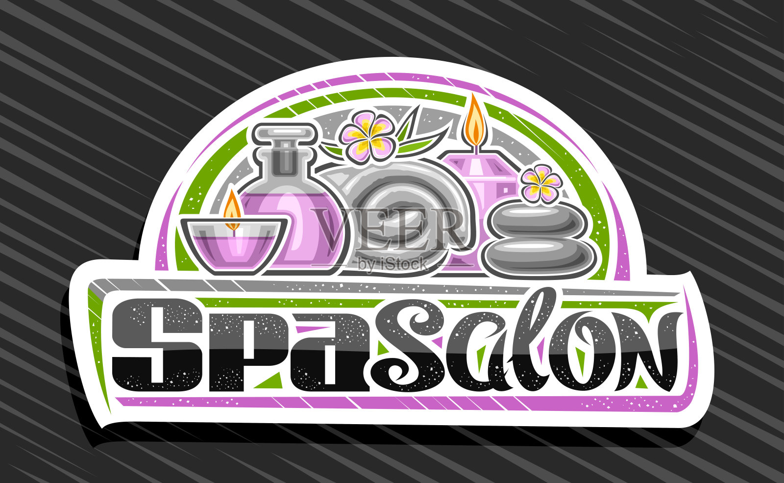 水疗沙龙的矢量标识插画图片素材