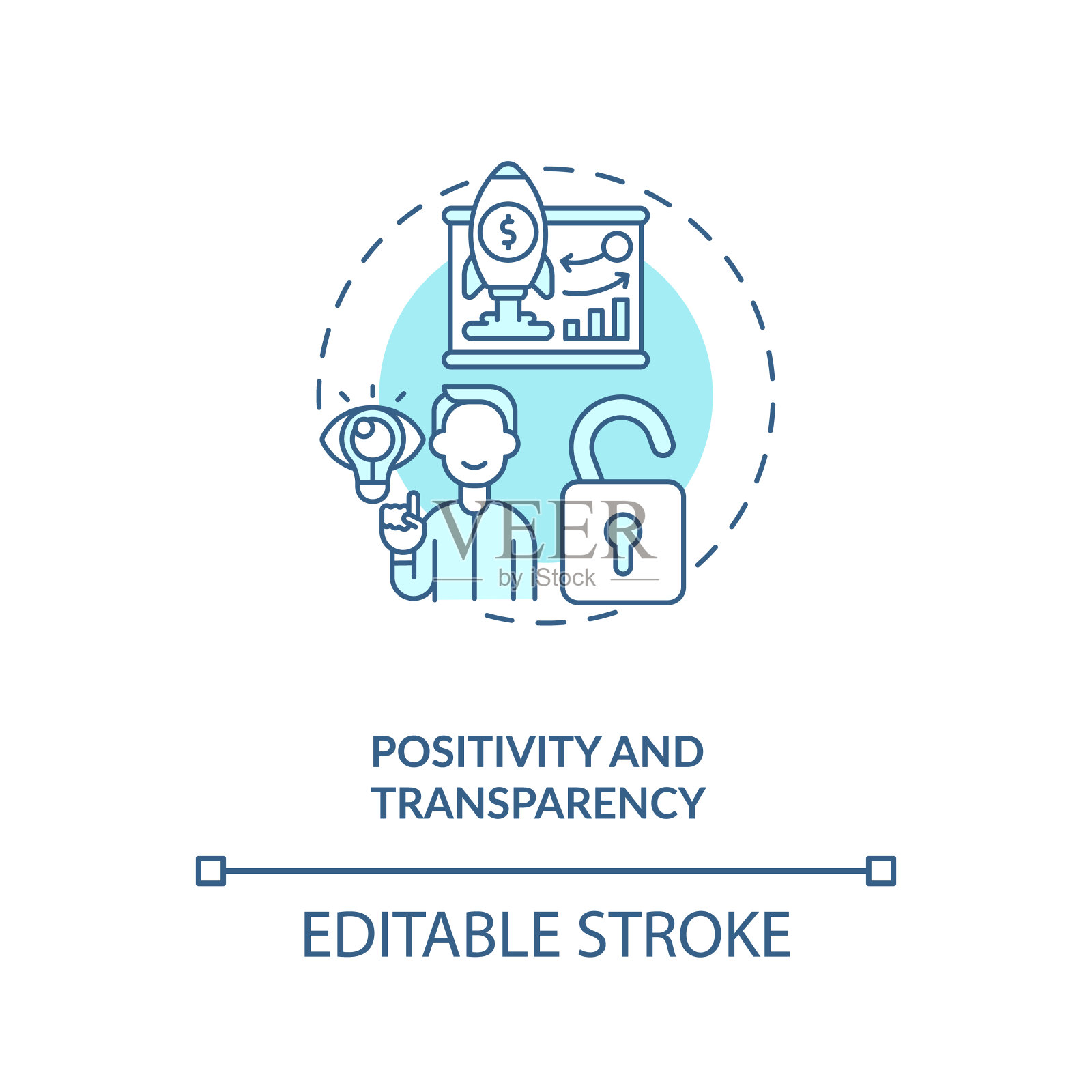 积极性和透明度概念图标插画图片素材