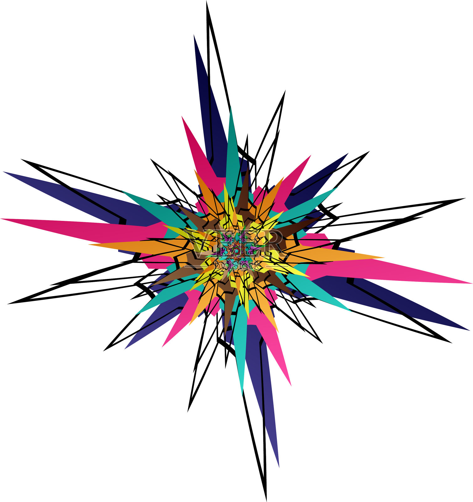 色彩丰富的图案抽象的形状圆形图案插画图片素材