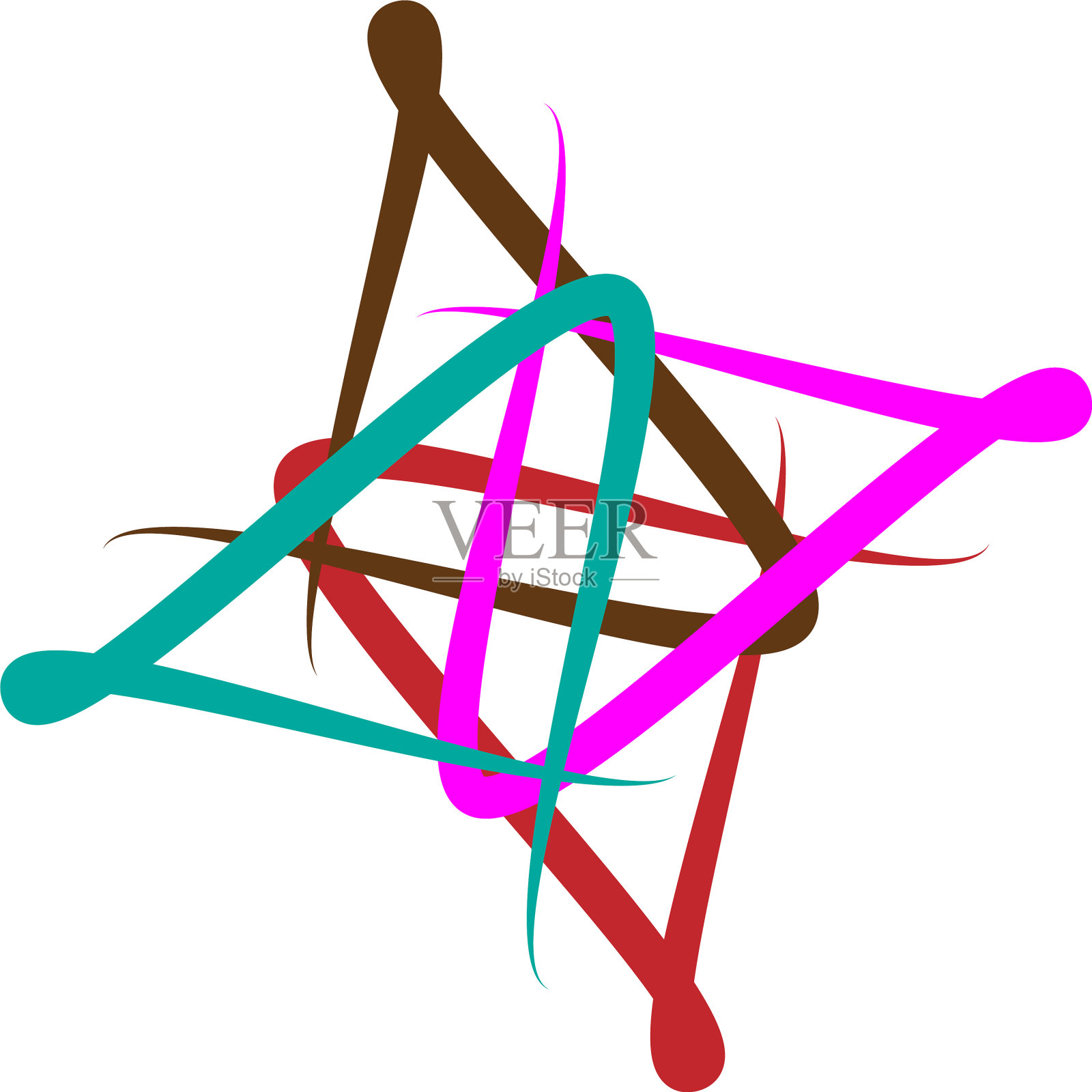 抽象的彩色圆形剪辑艺术标志符号插画图片素材