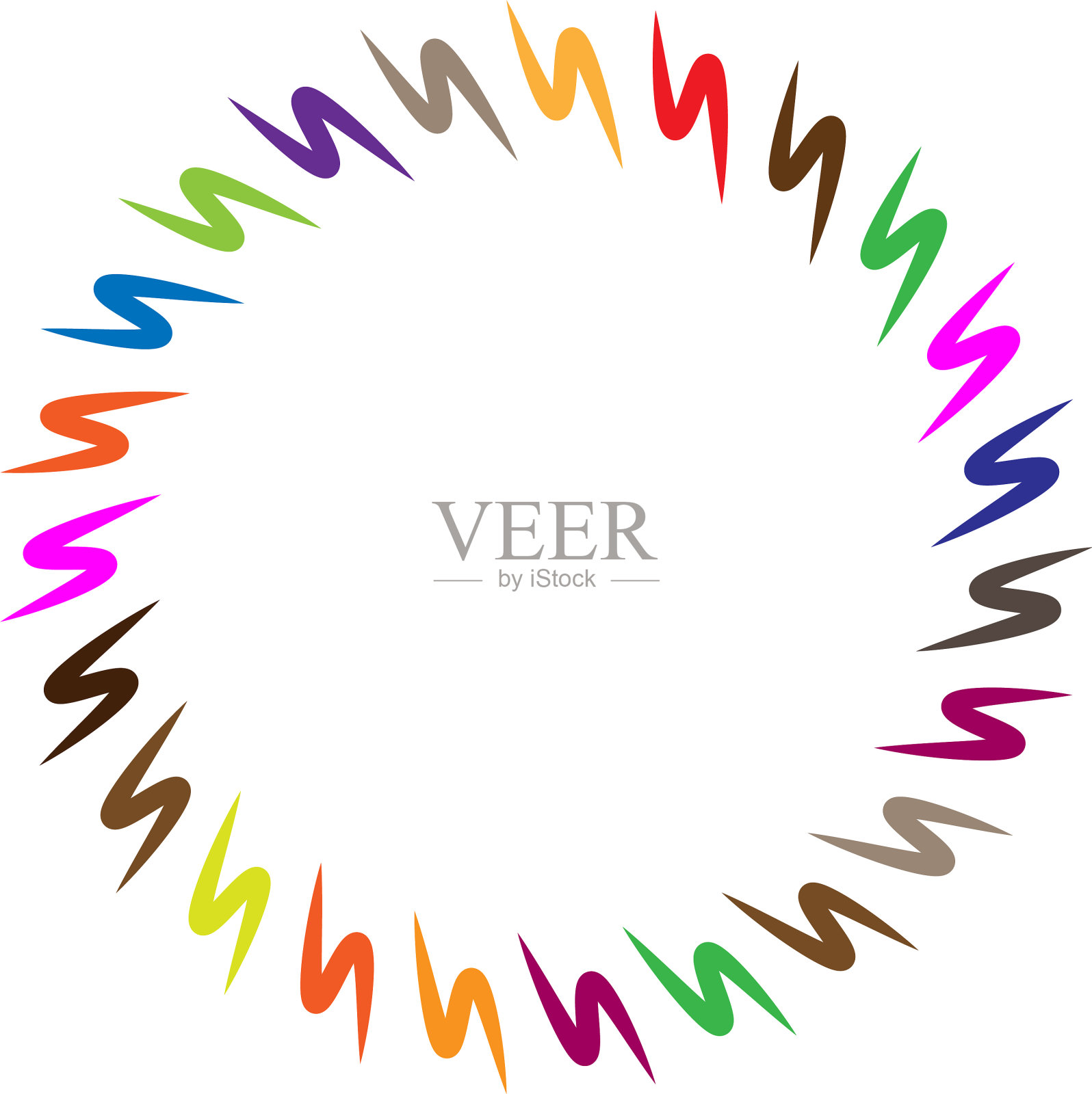 抽象的彩色圆形剪辑艺术标志符号插画图片素材