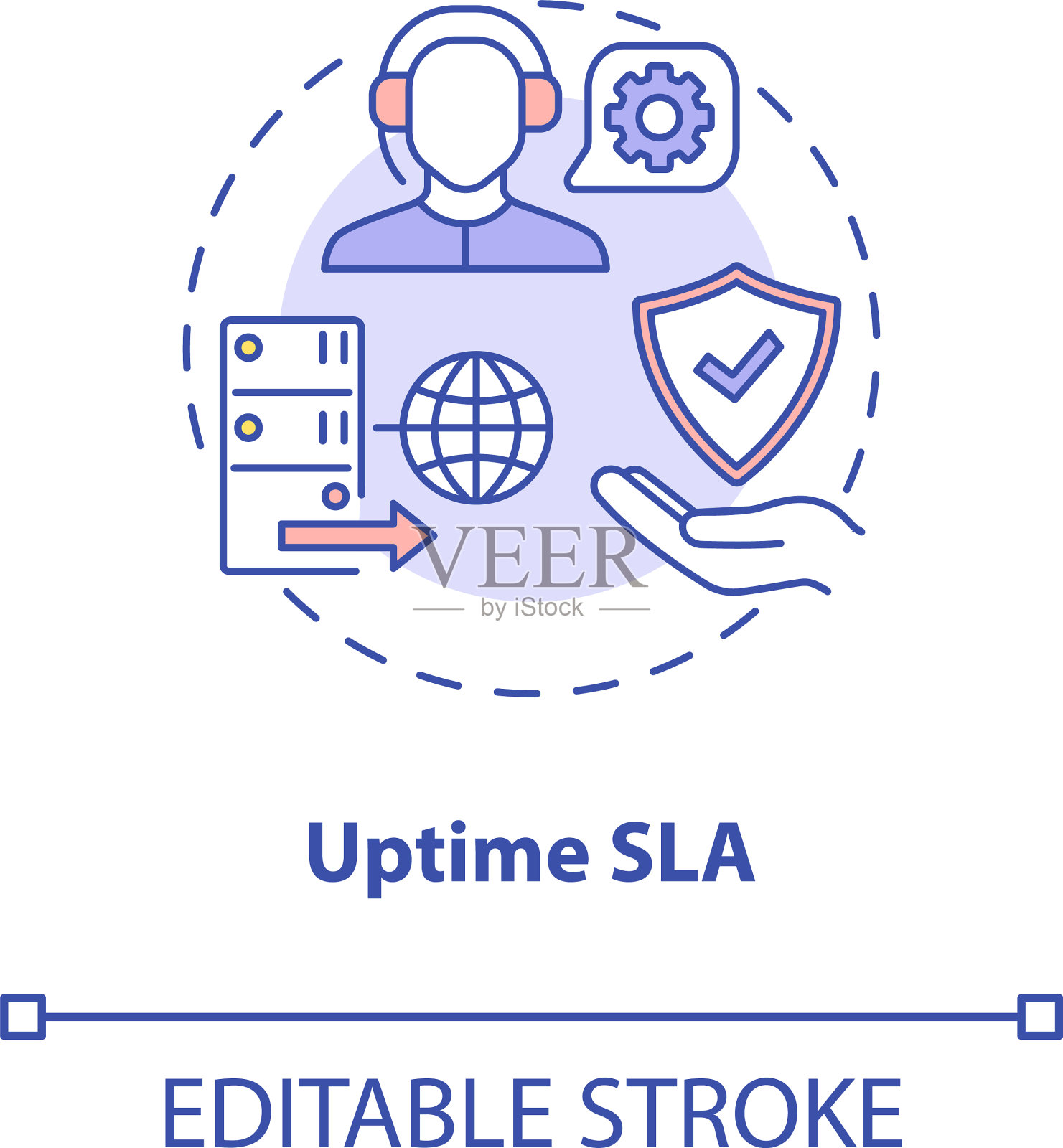 正常运行时间sla概念图标插画图片素材