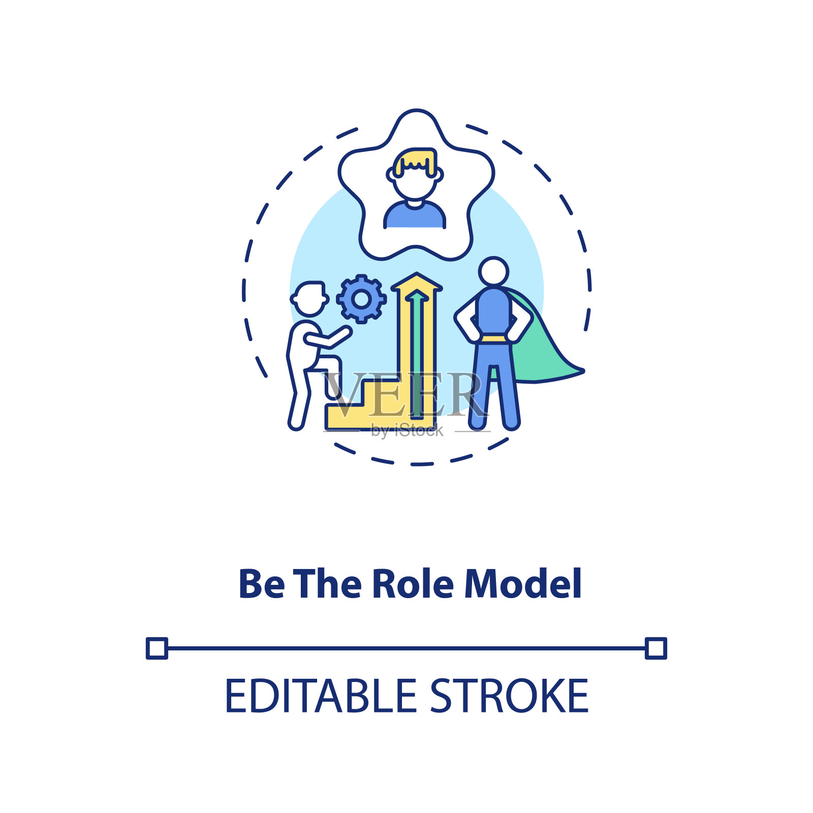 成为榜样概念图标插画图片素材