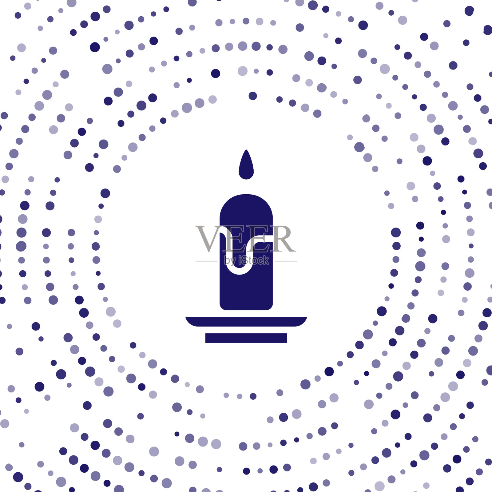 蓝色燃烧的蜡烛图标孤立在白色插画图片素材