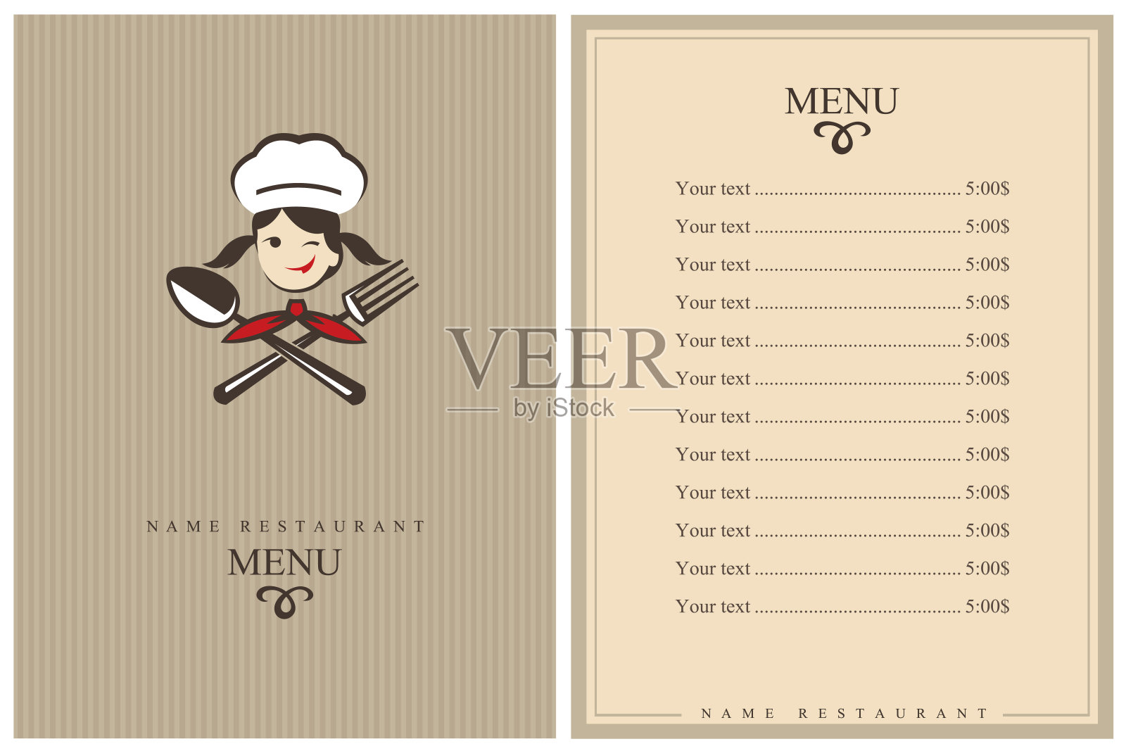 餐厅的菜单设计设计模板素材