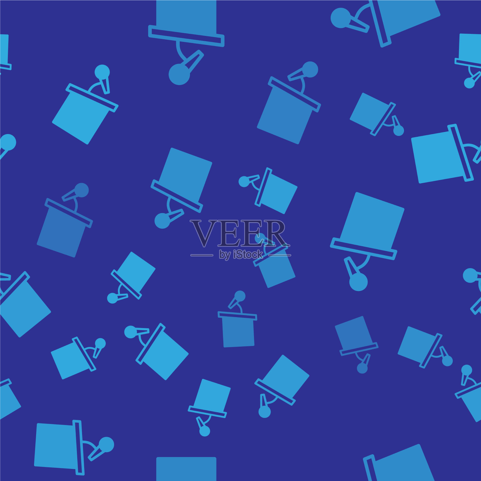 蓝色讲台或辩论台的图标插画图片素材