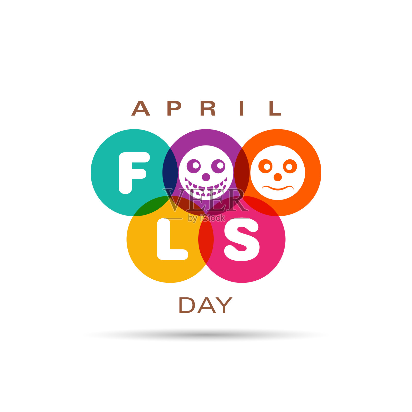 愚人节庆祝贺卡设计。插画图片素材