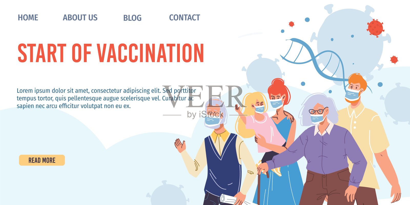 平面卡通人物患者,接种疫苗,预防冠状病毒病媒插画概念插画图片素材