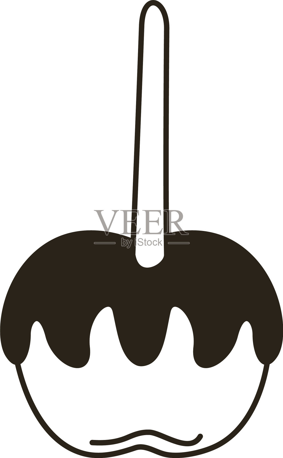 甜焦糖苹果线风格的图标设计元素图片