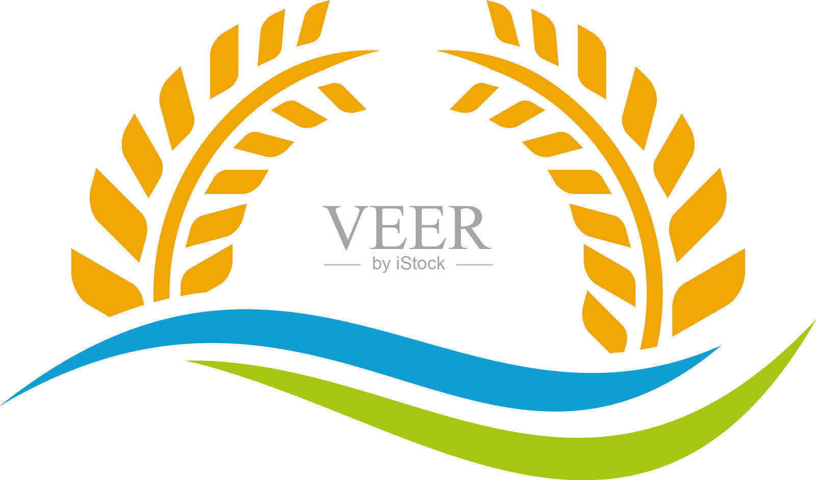 奢侈谷物小麦标志概念农业小麦设计元素图片