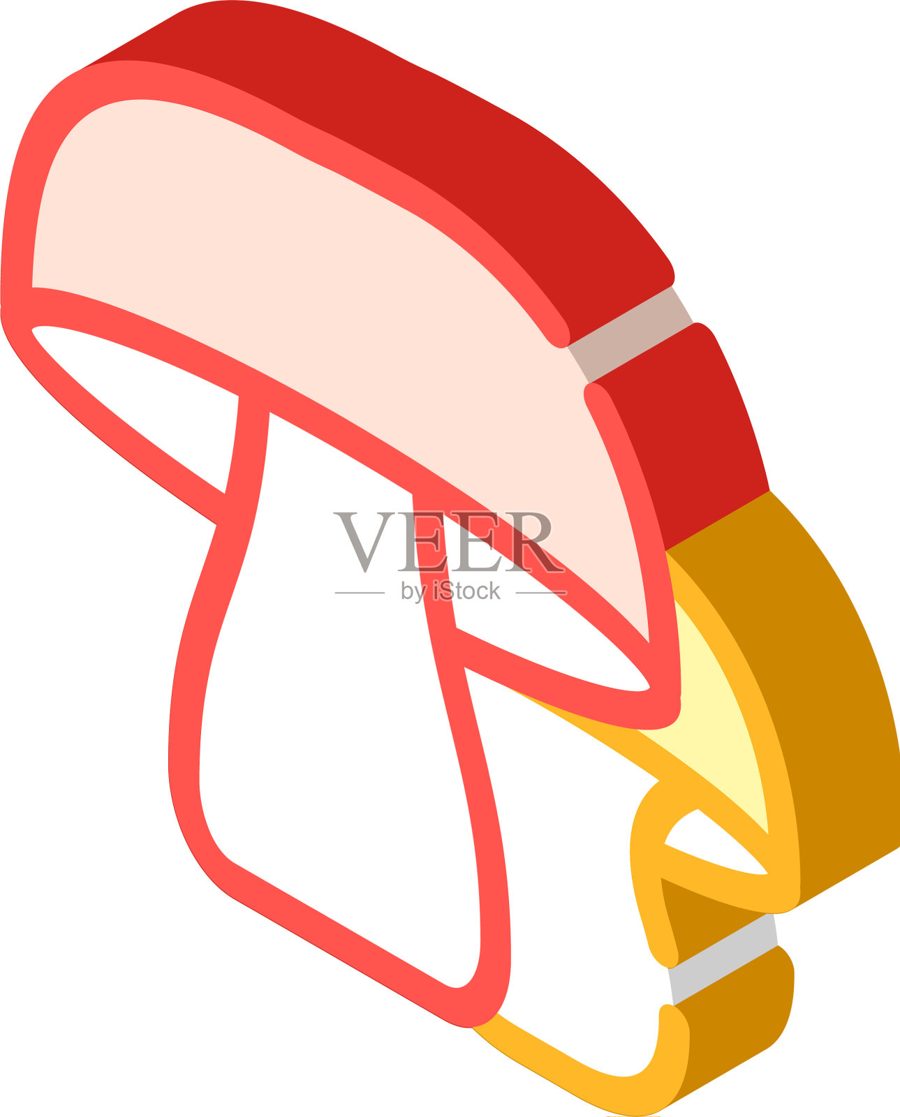 蘑菇蔬菜等距图标颜色设计元素图片