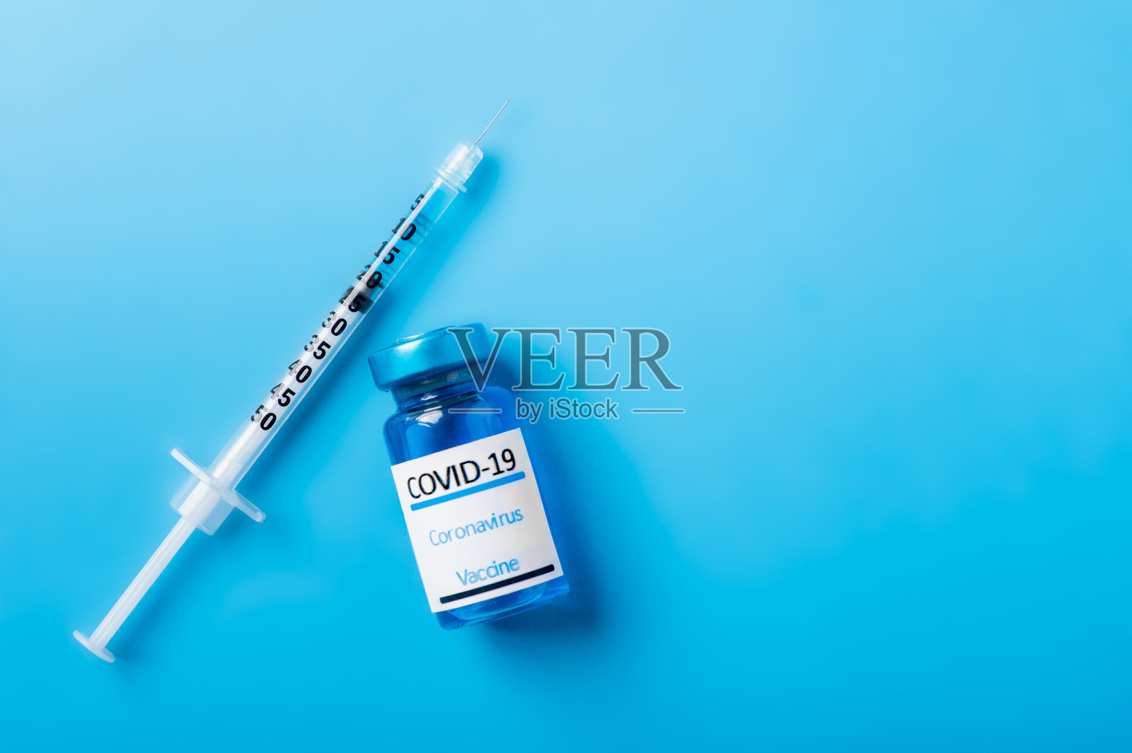 Covid-19、冠状病毒疫苗模拟。照片摄影图片