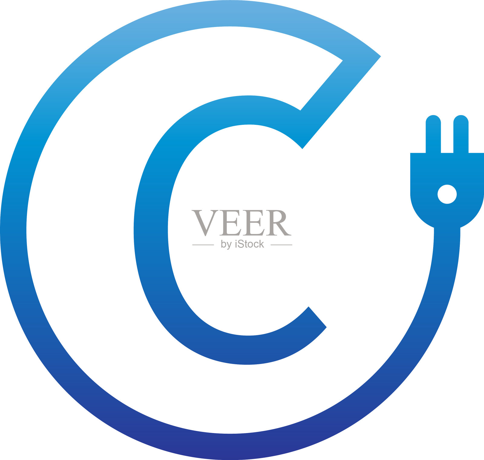 电源线形成字母c标志图标素材