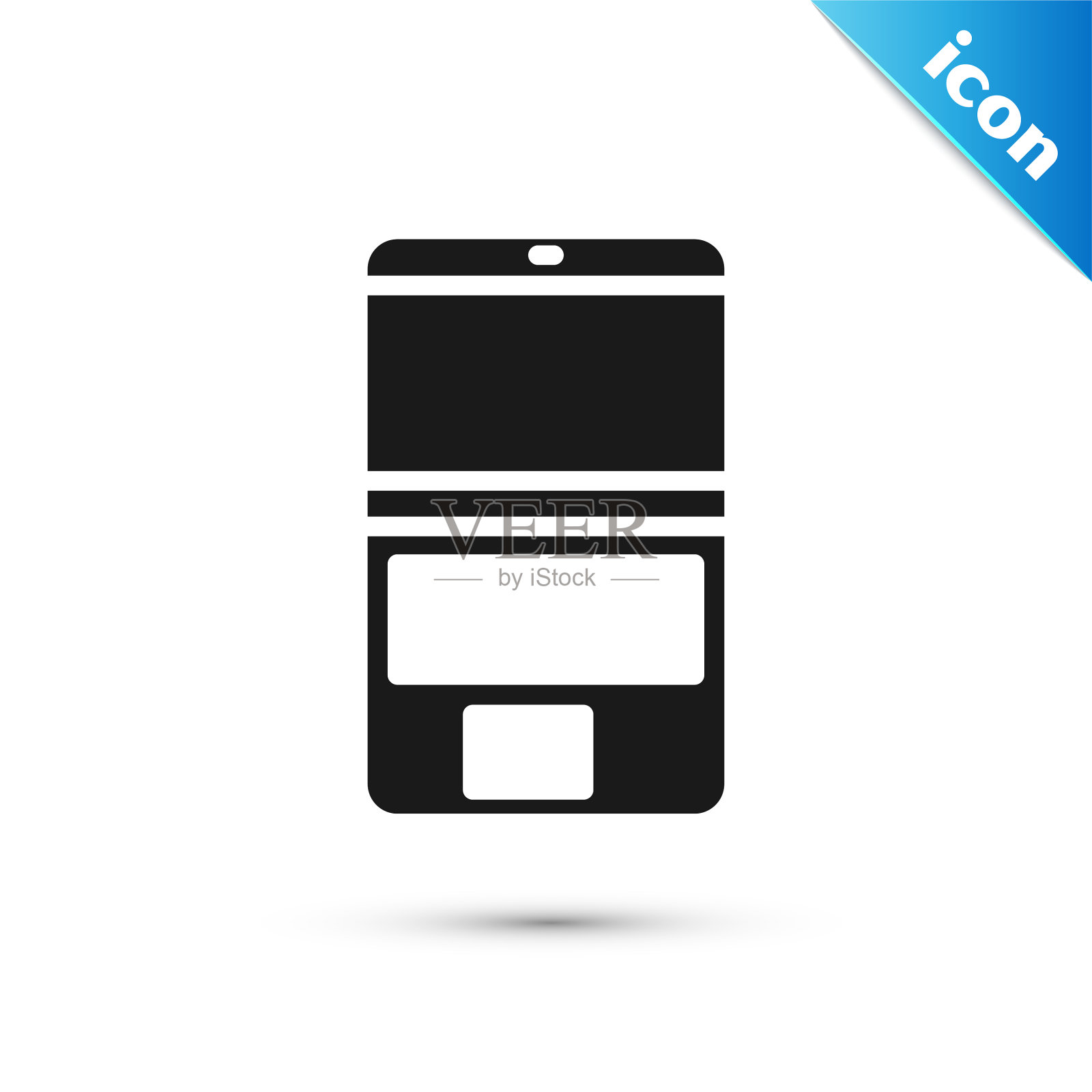 灰色笔记本电脑图标孤立在白色背景图标素材