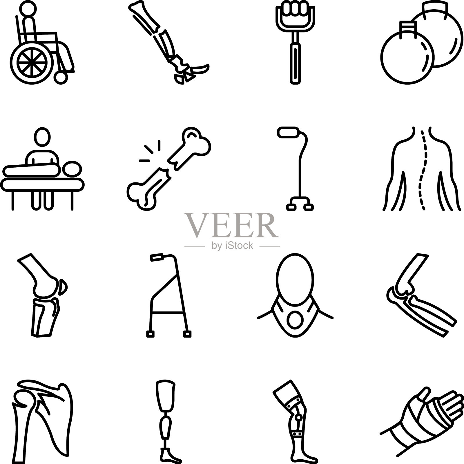 骨线图标包插画图片素材