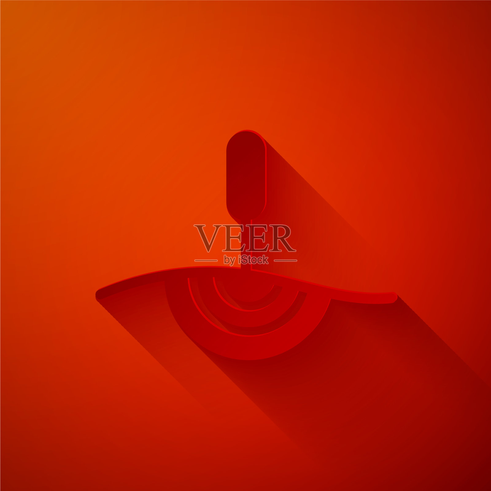 剪纸针灸疗法图标孤立在红色插画图片素材