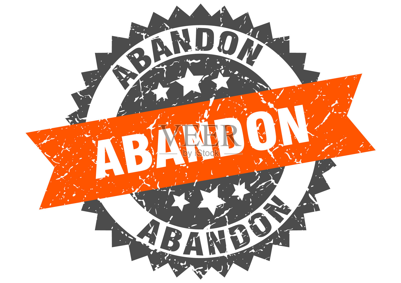 放弃邮票垃圾圆形标志与缎带插画图片素材