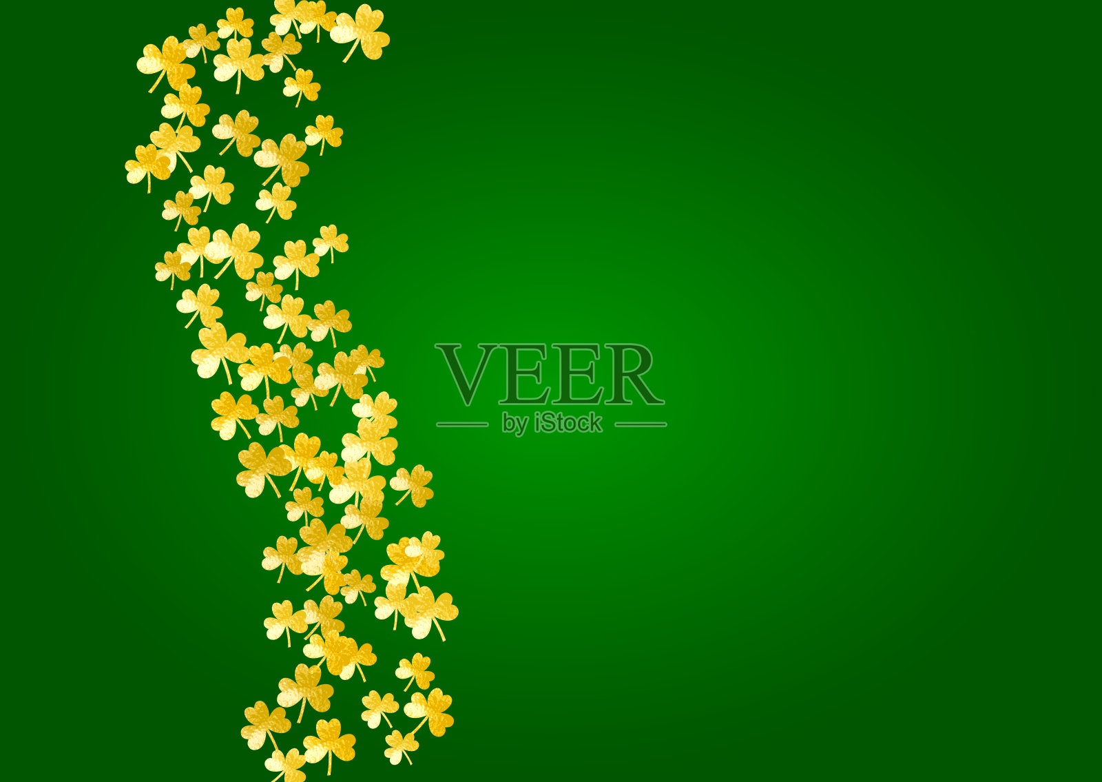 三叶草背景的圣帕特里克节。插画图片素材