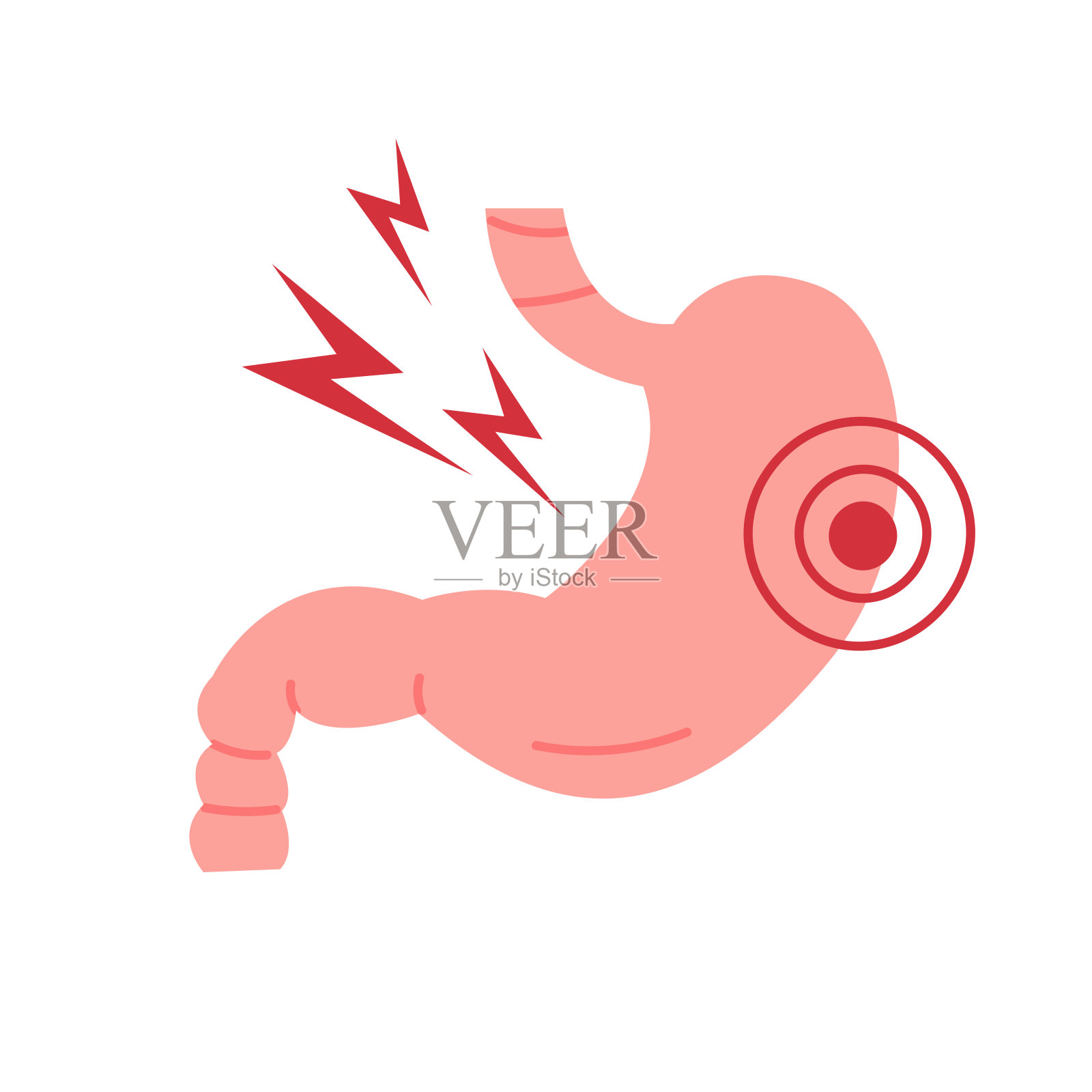 胃痛孤立病媒插图。插画图片素材