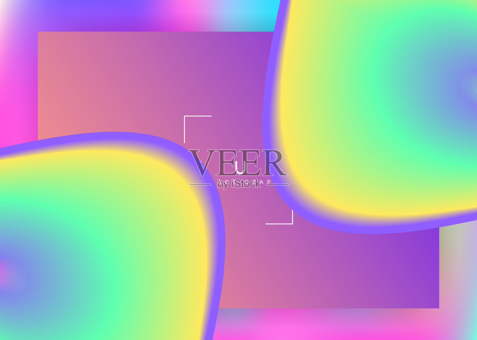 带有液体动态元素和流体形状的登陆页。插画图片素材